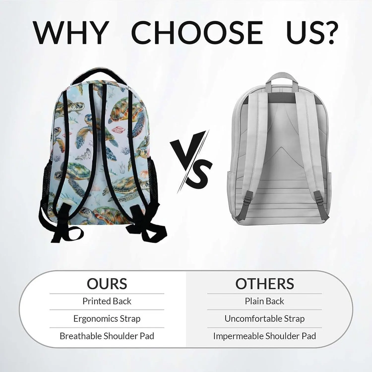 Kids Bookbag - Sea Turtle Backpack for Boys Girls - 17 Inch School Backpack for Primary Middle College - Cute School Bag for Children