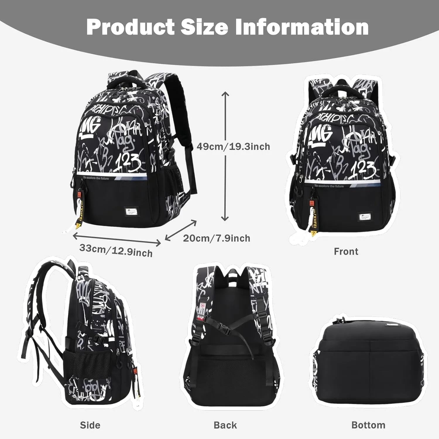 Kids School Backpack for Boys Casual Bookbags Elementary Middle School Bag Teens Lightweight Travel Backpack
