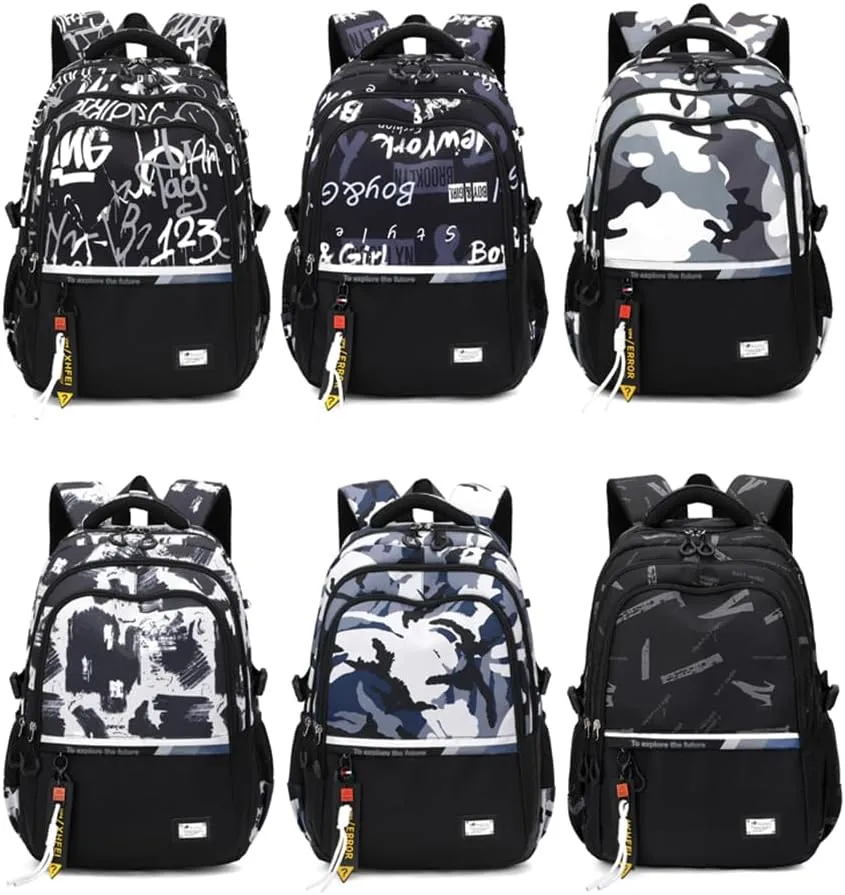 Kids School Backpack for Boys Casual Bookbags Elementary Middle School Bag Teens Lightweight Travel Backpack