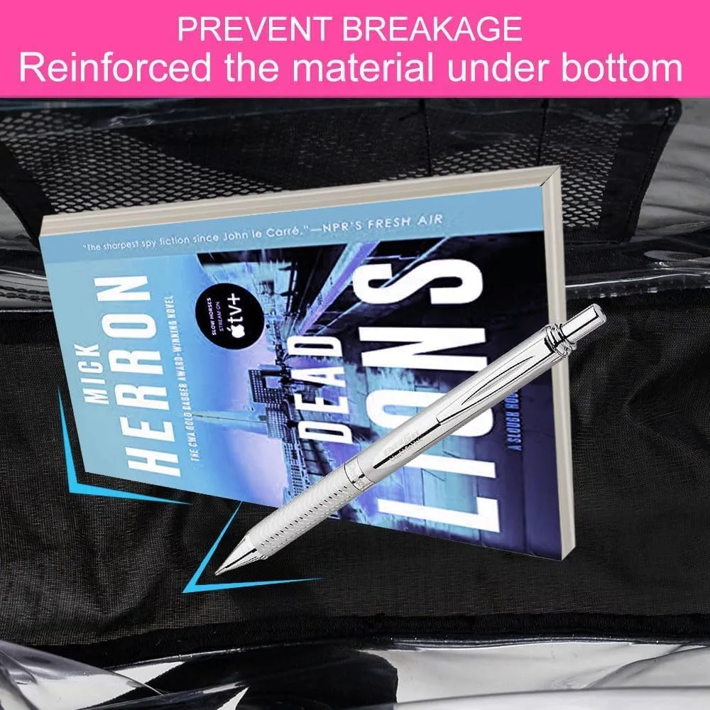 KLFVB Clear Backpack, Heavy Duty Transparent Bookbag, See Through Sequin Backpacks