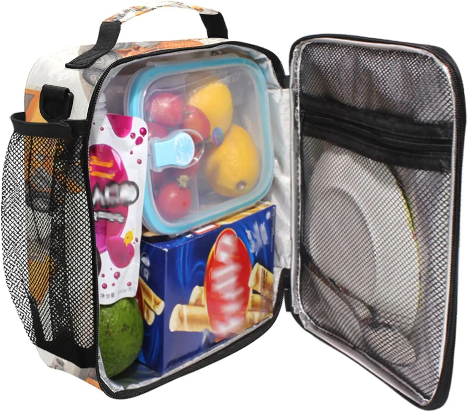 KLL Large Capacity Tote Bag Waterproof Reusable Tote Bag with buckle for Beach Travel Construction Scene Build A House Concrete Mixer Truck Mining Car