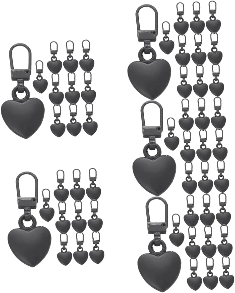 LALAFINA 5sets Zipper Pulls Replacement Kit Instant Fix for Jackets Luggage Handbags Durable Alloy Easy to Use 12pcs*5