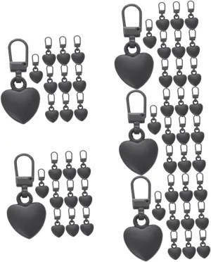 LALAFINA 5sets Zipper Pulls Replacement Kit Instant Fix for Jackets Luggage Handbags Durable Alloy Easy to Use 12pcs*5