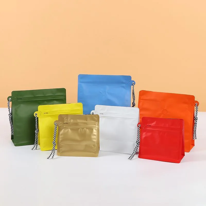 Lanyard Ziplock coffee Bag 6 Colors 20PCS