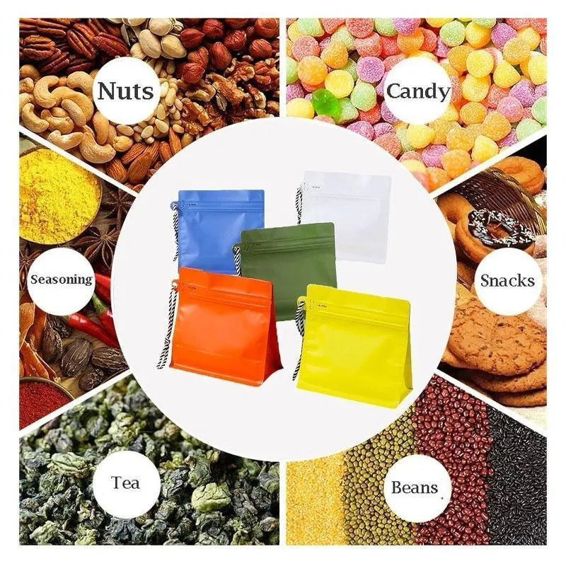 Lanyard Ziplock coffee Bag 6 Colors 20PCS