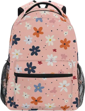 Laptop Backpack for Teenager Waterproof Travel Laptop Backpack with Chest Strap Gift Men & Women Parents' Day Beautiful Flowers
