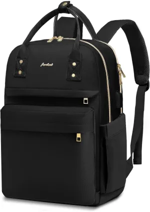 Laptop Backpack for Women Bag - College Bookbag Business Computer Backpack 15.6 inch Waterproof Work Travel Backpack with USB Charger Anti-theft Casual Cute Backpacks for Nurse Teacher Gift