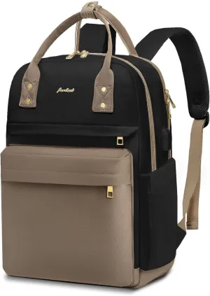 Laptop Backpack for Women Bag - College Bookbag Business Computer Backpack 15.6 inch Waterproof Work Travel Backpack with USB Charger Anti-theft Casual Cute Backpacks for Nurse Teacher Gift