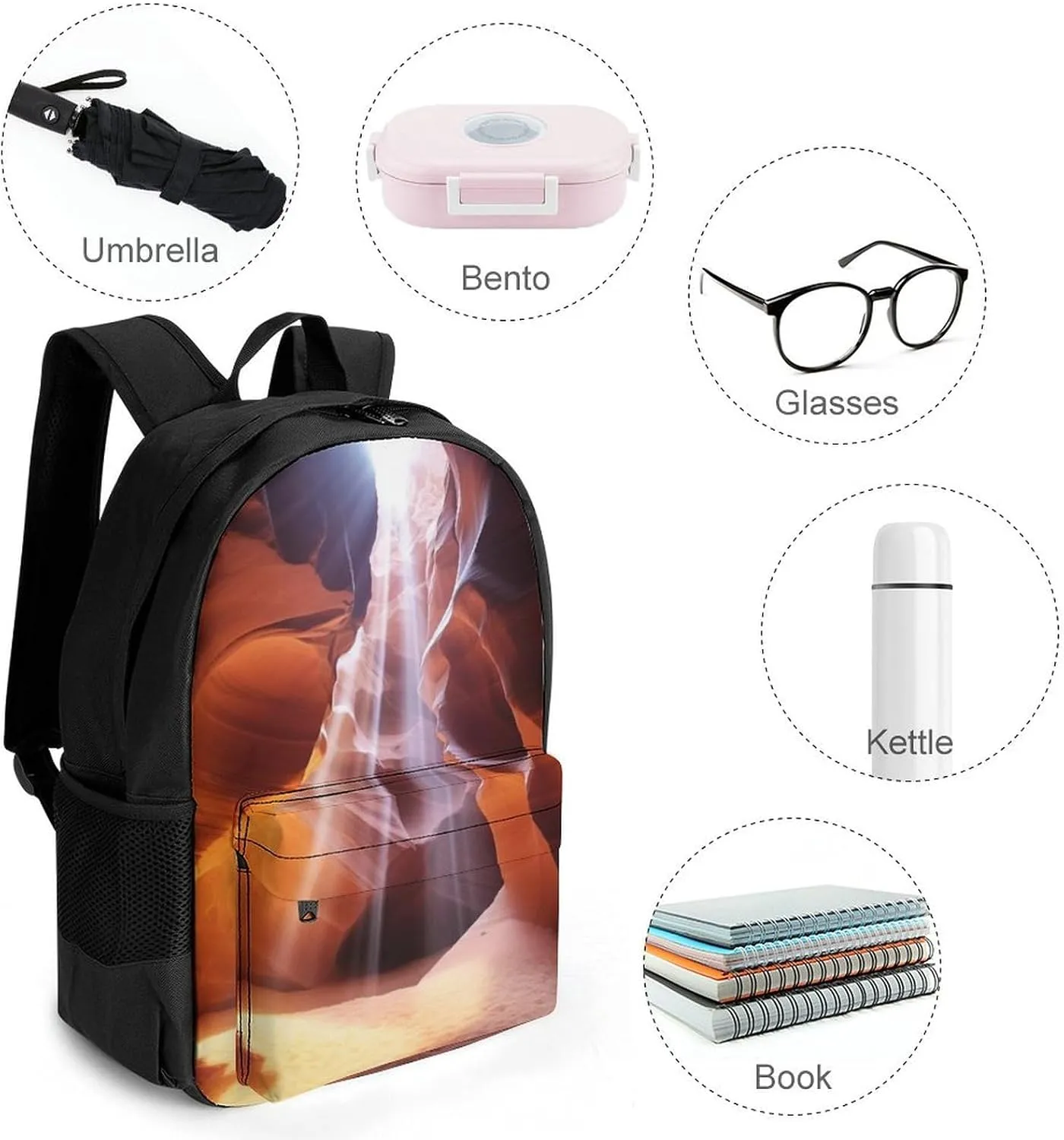 Laptop Backpack for Women Men Daypack Antelope Canyon Backpacks Computer Bag Travel Laptop Bag Casual Work Bag