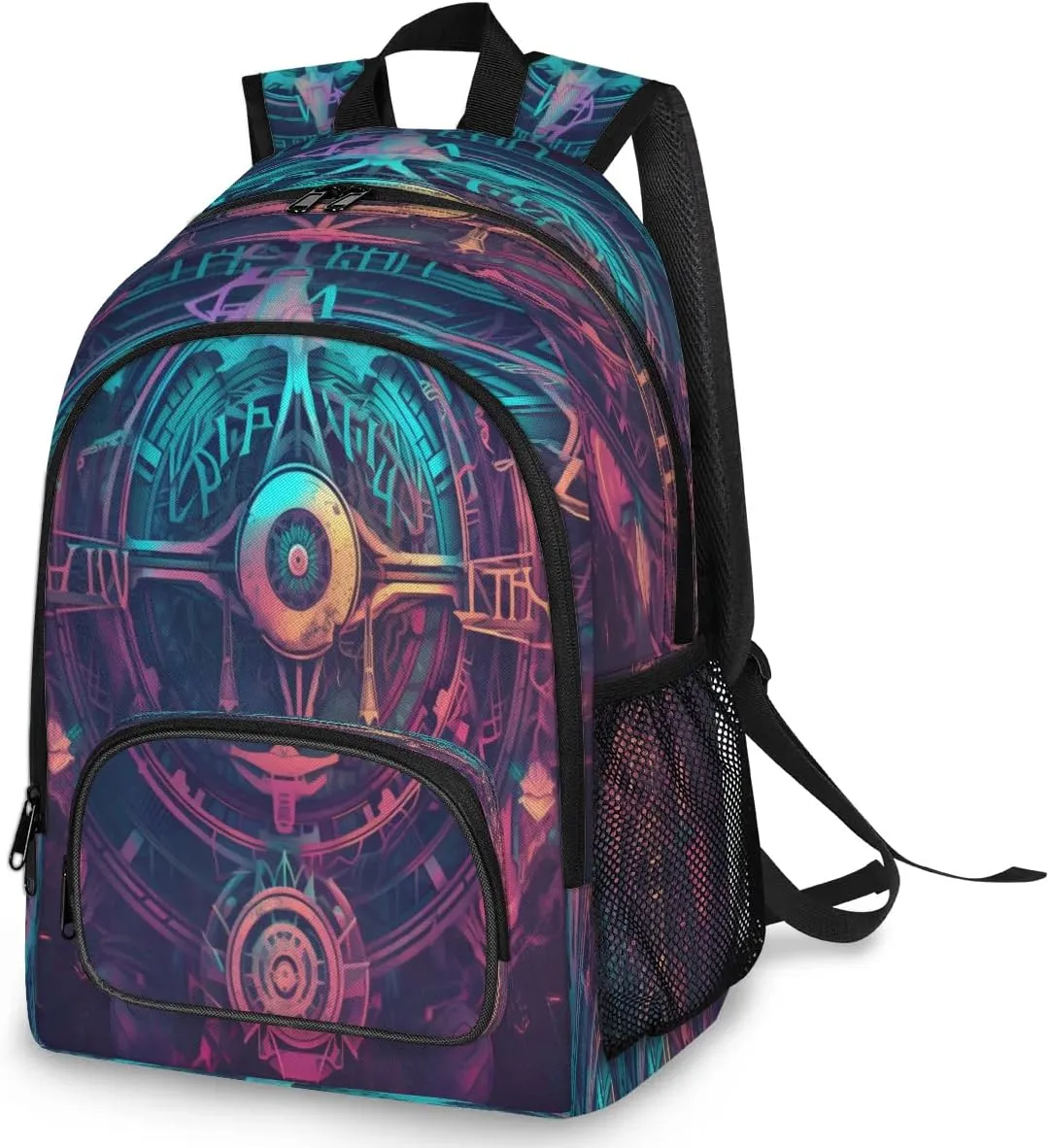 Large Backpack for Women, Sacred Geometry Travel Backpack Carry On Backpack Waterproof Backpack Magic Circle Book Bags With Chest Strap for Women Men