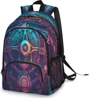 Large Backpack for Women, Sacred Geometry Travel Backpack Carry On Backpack Waterproof Backpack Magic Circle Book Bags With Chest Strap for Women Men