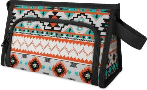 Large Capacity Pencil Case Pouch, Aztec Pattern Portable Zipper Pencil Cases Pencil Bag Office Stationery Bag Makeup Bag Desk Organizer for Women Men