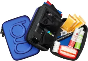 Large Diabetes Travel Case Hard Shell, Organizer for Glucose Monitor, Insulin Pen, BGL Strips, Syringe, Needles & Diabetic Supplies, Premium & Durable with Extra Compartment, Blue