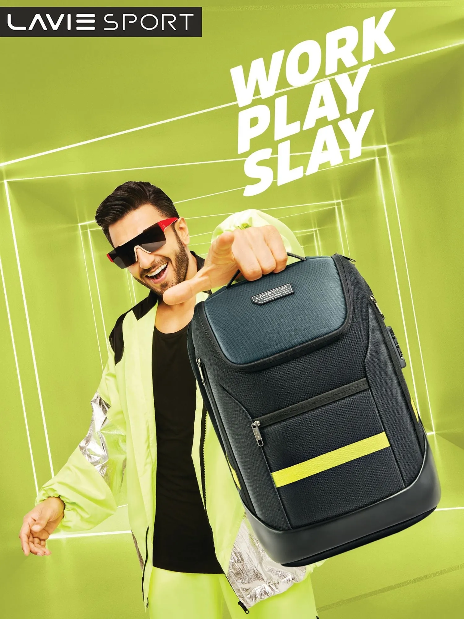 Lavie Sport Emperor 24L Anti-theft & Laptop Backpack For Men & Women - Black Colour