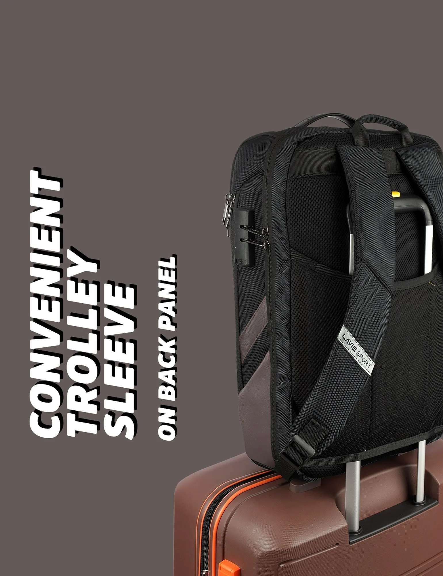 Lavie Sport Emperor 24L Anti-theft & Laptop Backpack For Men & Women - Black Colour