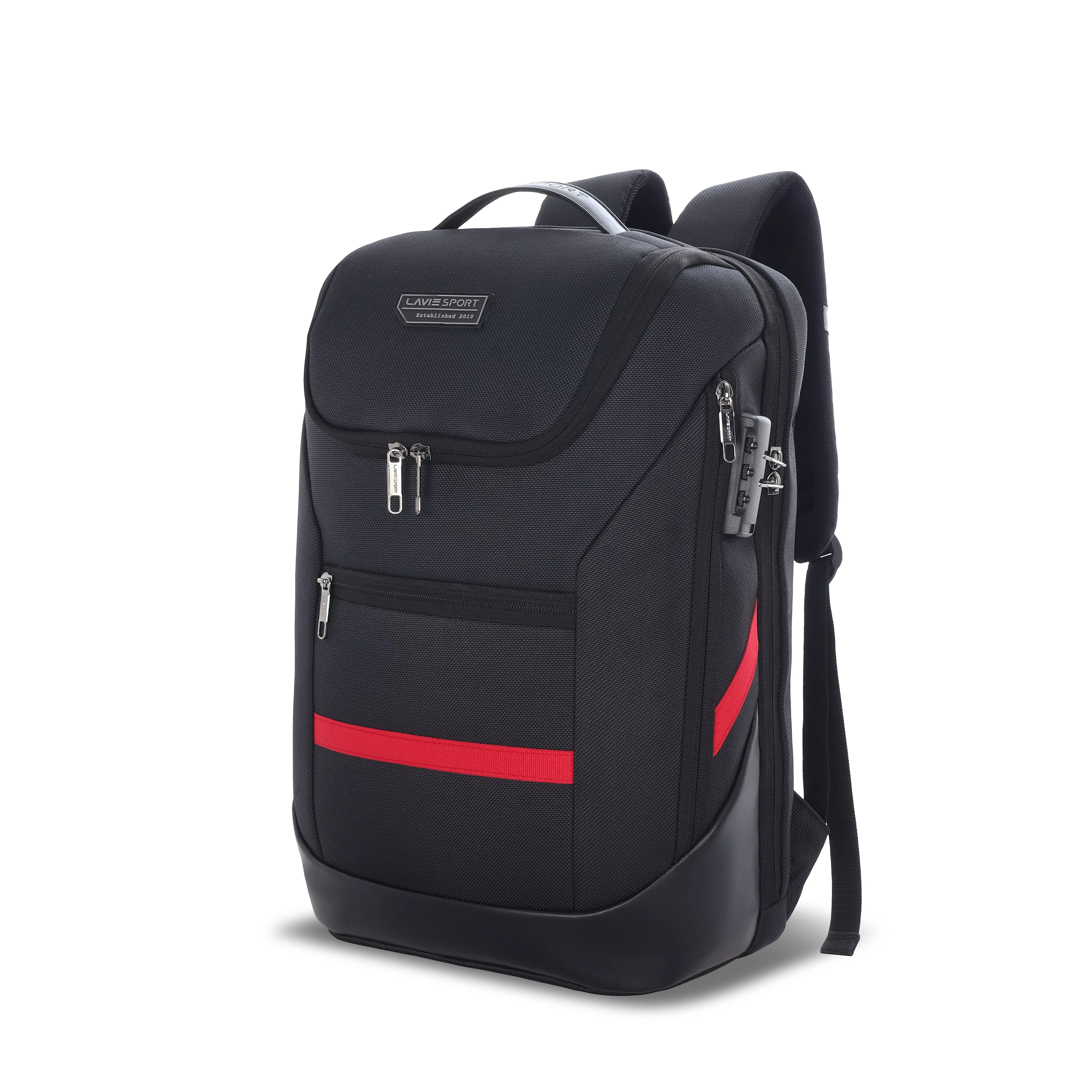 Lavie Sport Emperor 24L Anti-theft & Laptop Backpack For Men & Women - Black Colour