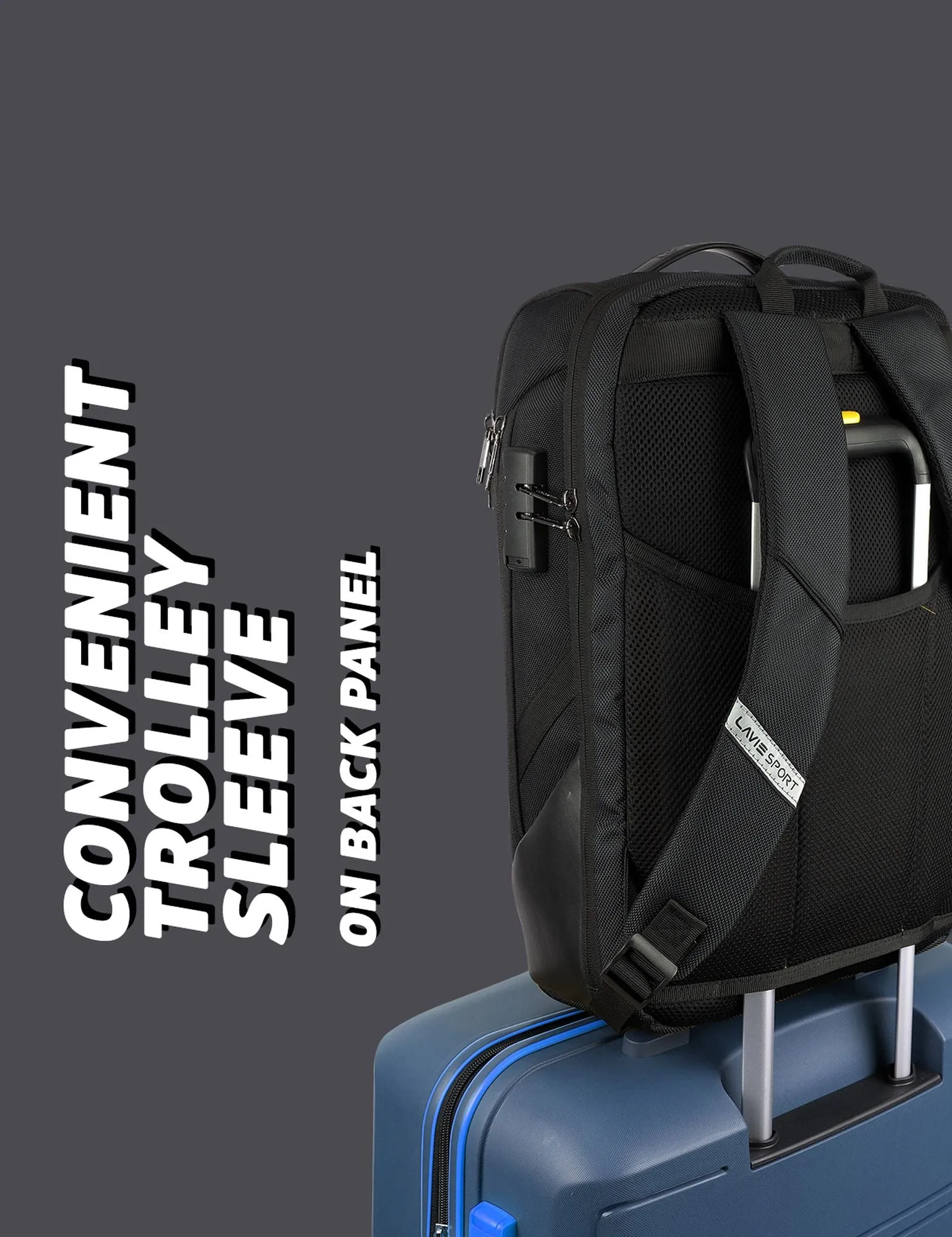 Lavie Sport Emperor 24L Anti-theft & Laptop Backpack For Men & Women - Black Colour