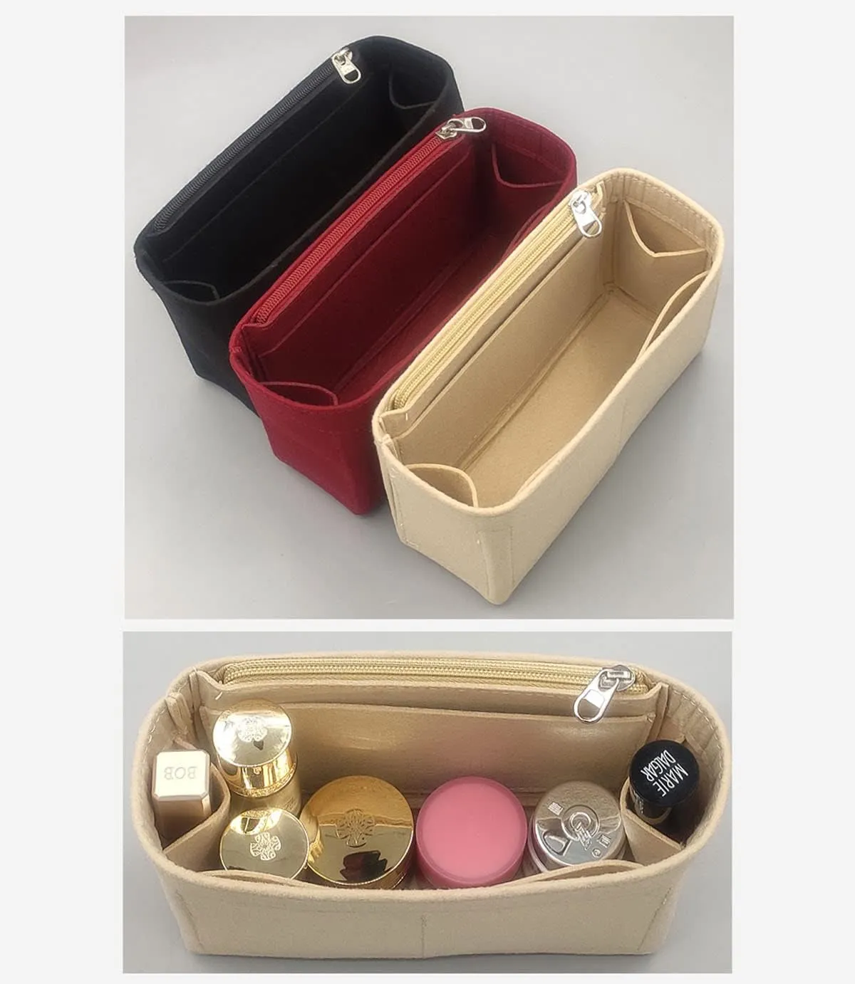 Lckaey Felt Purse Organizer Insert for backpack insert organizer 2074claret-S
