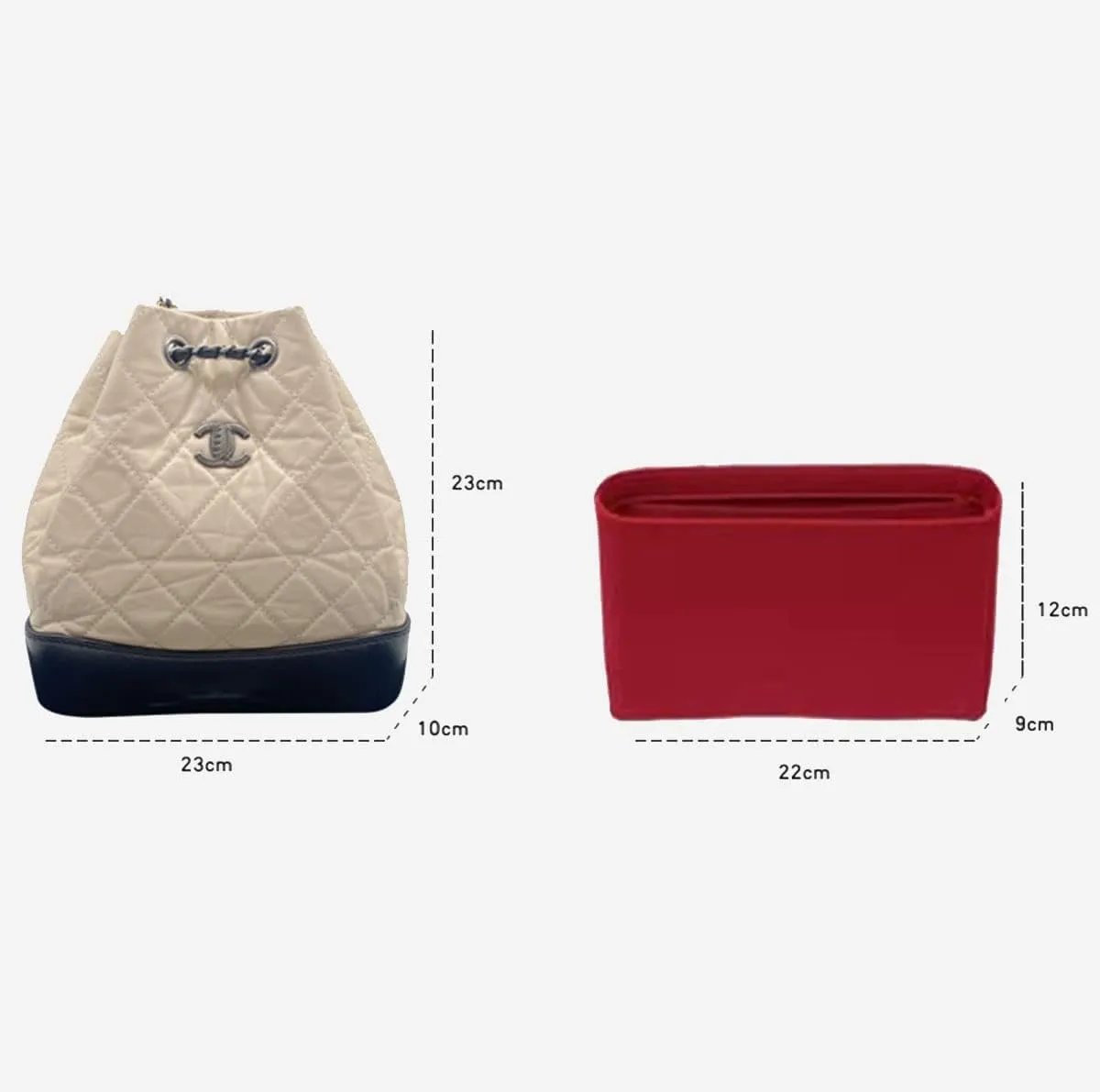 Lckaey Felt Purse Organizer Insert for backpack insert organizer 2074claret-S
