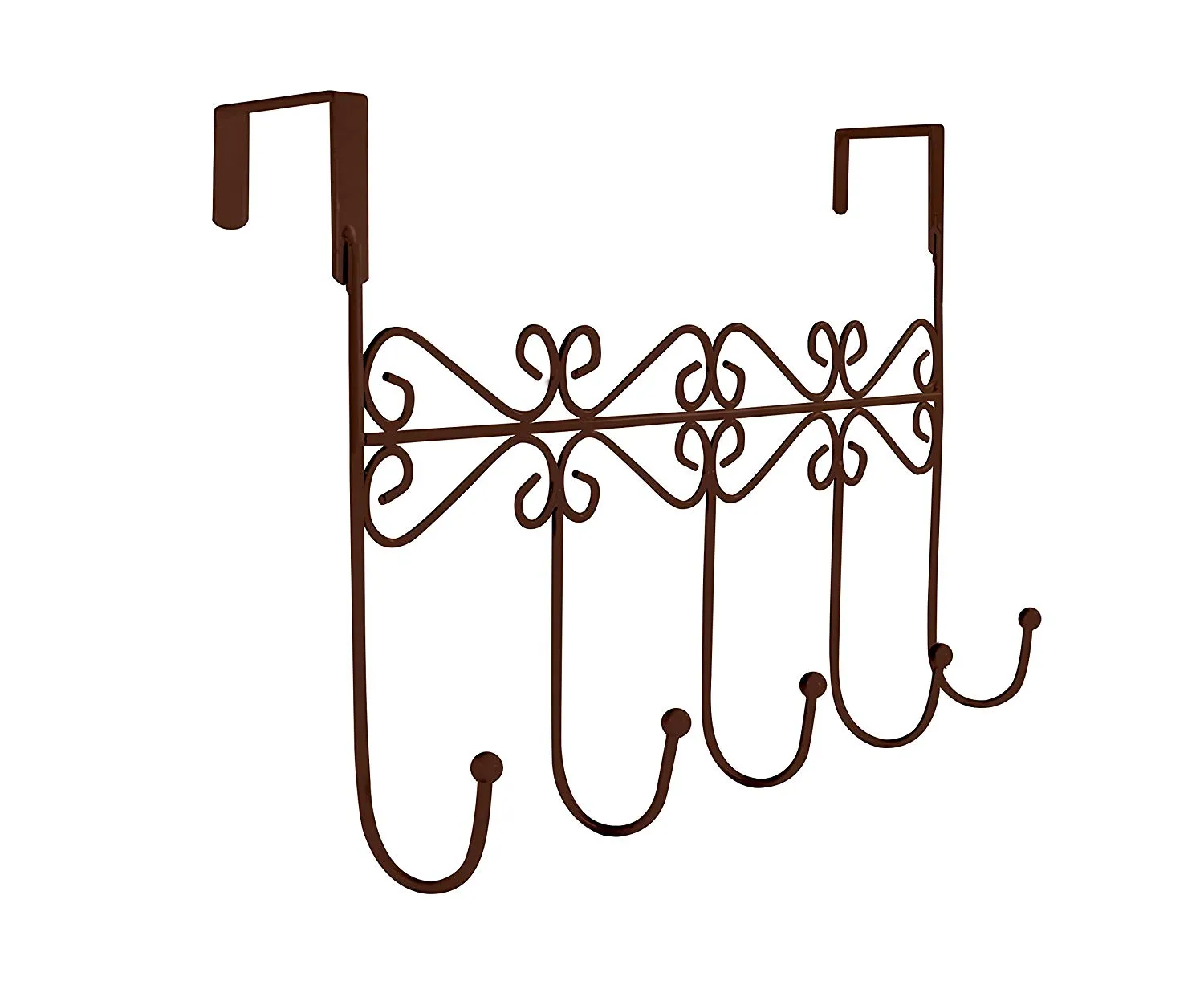 Lebogner Supreme Over the Door 5 Hook Metal Stylish Organizer Rack a Great Storage Addition to Your Home and Office, Great for Jackets, Coats, Bath Towels, Robes, Ties, - Bronze