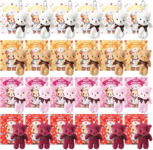 Leitee 24 Set Nurse Appreciation Gifts 24pcs Small Bears Plush Stuffed Animals Toy 24pcs Thank You Card Nurses Week Gifts Set for Female, Doctor Assistants, and Nursing Students Graduation Gifts