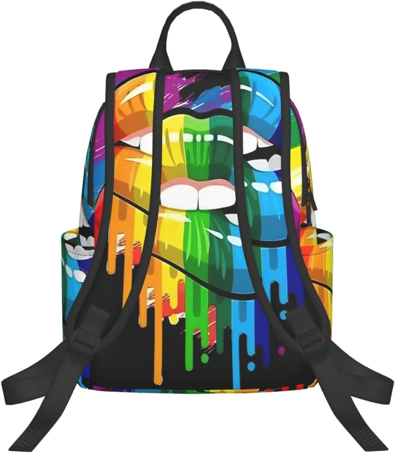 LGBT Gay Lesbian Pride Rainbow Lip Graffiti Heart Travel Laptop Backpack Casual Backpacks Double Shoulder Daypack Notebook Rucksack Work Bags Sports Bag for Hiking Camping Beach