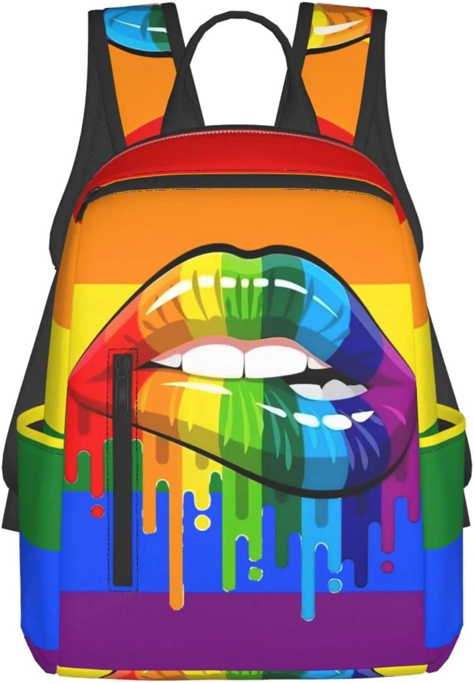 LGBT Gay Rainbow Lesbian Pride Lips Travel Laptop Backpack Casual Backpacks Double Shoulder Daypack Notebook Rucksack Work Bags Sports Bag for Hiking Camping Beach