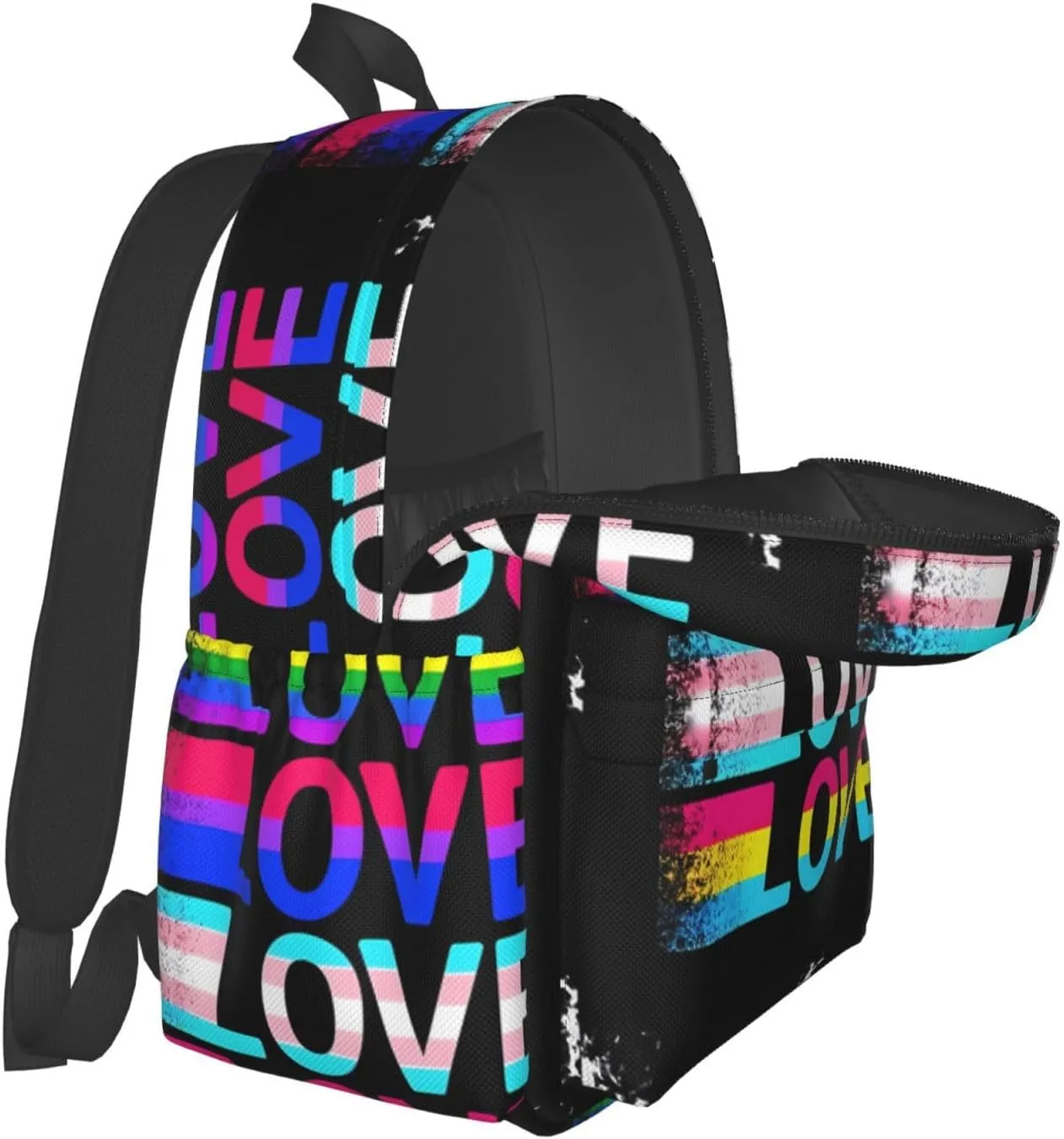 LGBT Rainbow Gay Pride Love Flag 17 Inch Casual Backpack Laptop Backpacks Travel Back Pack Large Camping Rucksack Hiking Daypack Lightweight Double Shoulder Bag