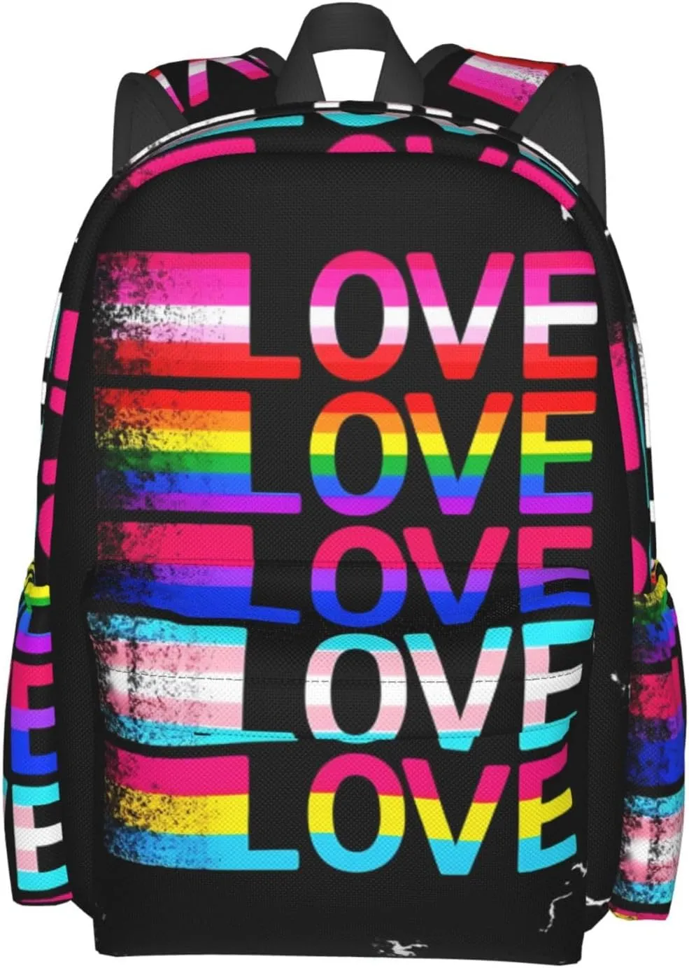 LGBT Rainbow Gay Pride Love Flag 17 Inch Casual Backpack Laptop Backpacks Travel Back Pack Large Camping Rucksack Hiking Daypack Lightweight Double Shoulder Bag