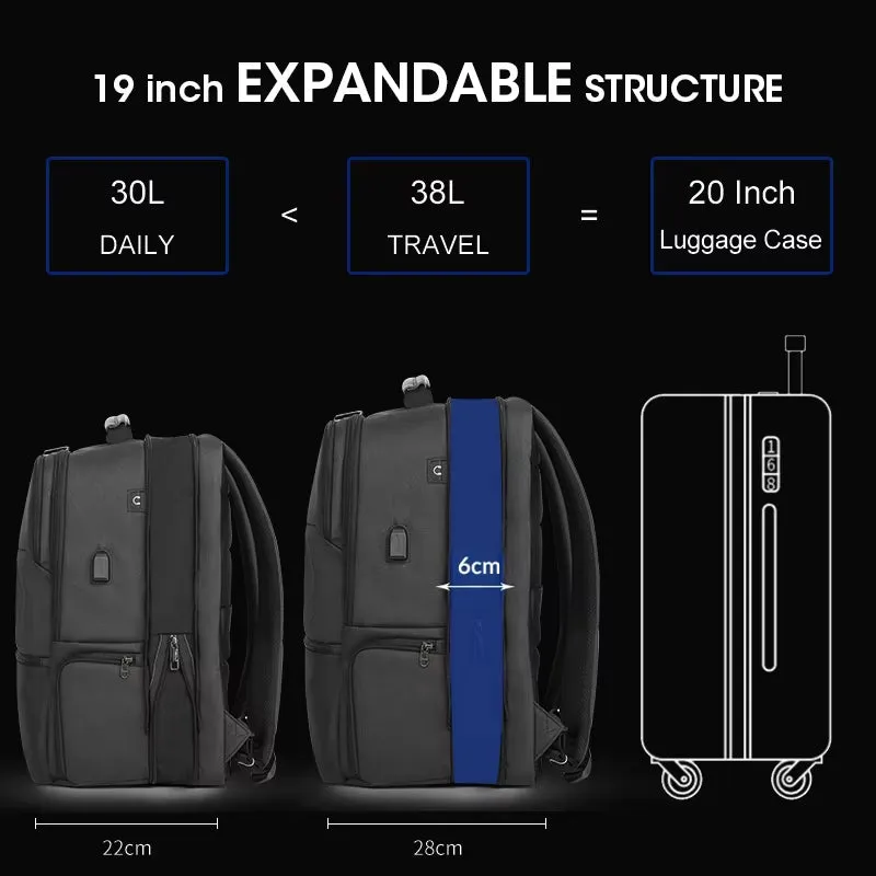 Lifetime Warranty Travel Backpack for Men 14-15.6-19'' Laptop Backpack Male Business Backpack Bag for School Mochila Masculina