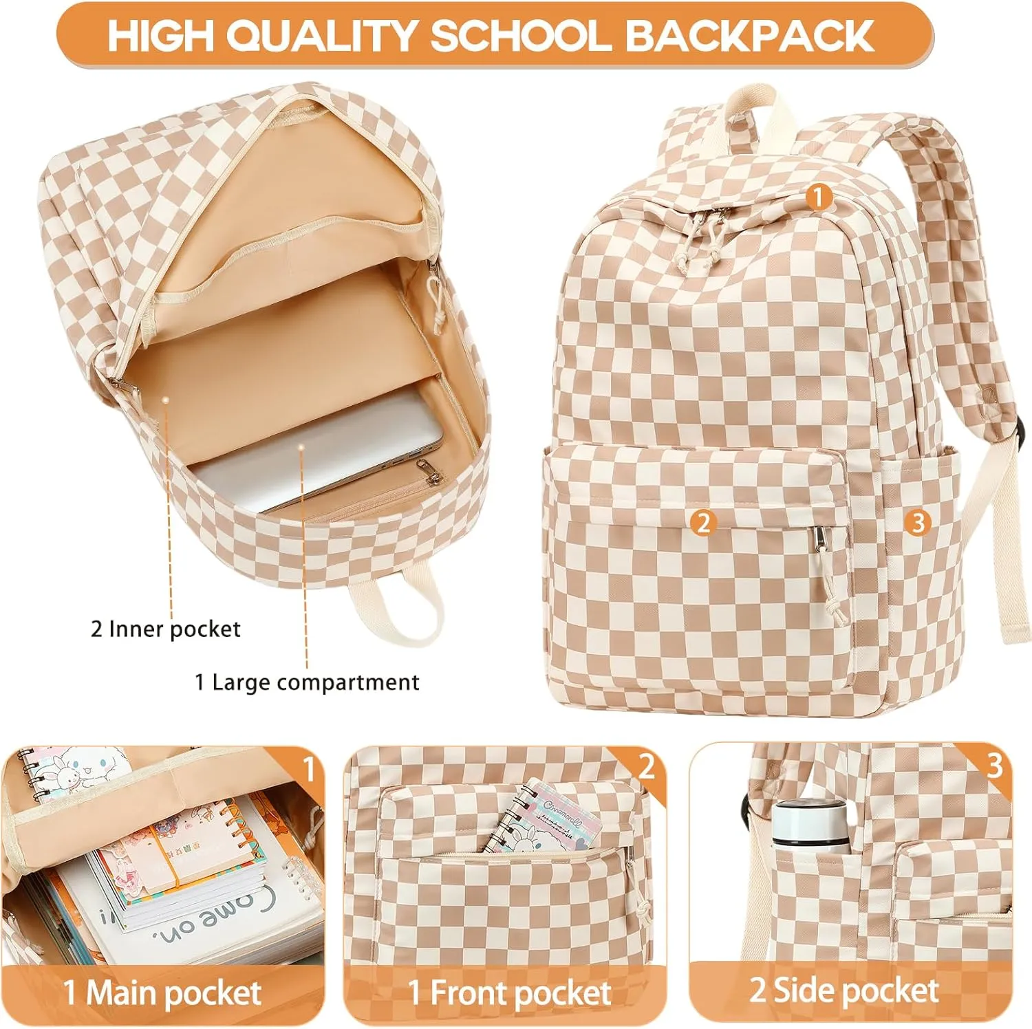 LOIDOU Backpack for Girls School Backpacks Bookbags for Elementary Middle School Women Laptop Backpacks