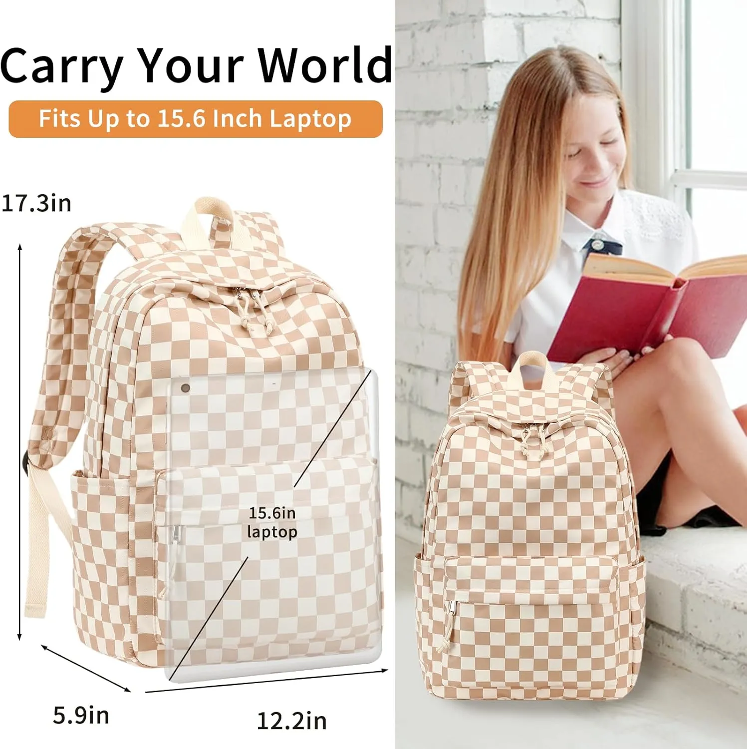 LOIDOU Backpack for Girls School Backpacks Bookbags for Elementary Middle School Women Laptop Backpacks