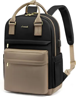 LOVEVOOK Laptop Backpack for Women Men 15.6 Inch Laptop Bag with USB Port Fashion Waterproof Backpacks Teacher Nurse Stylish Travel Bags Vintage Daypacks for College Work