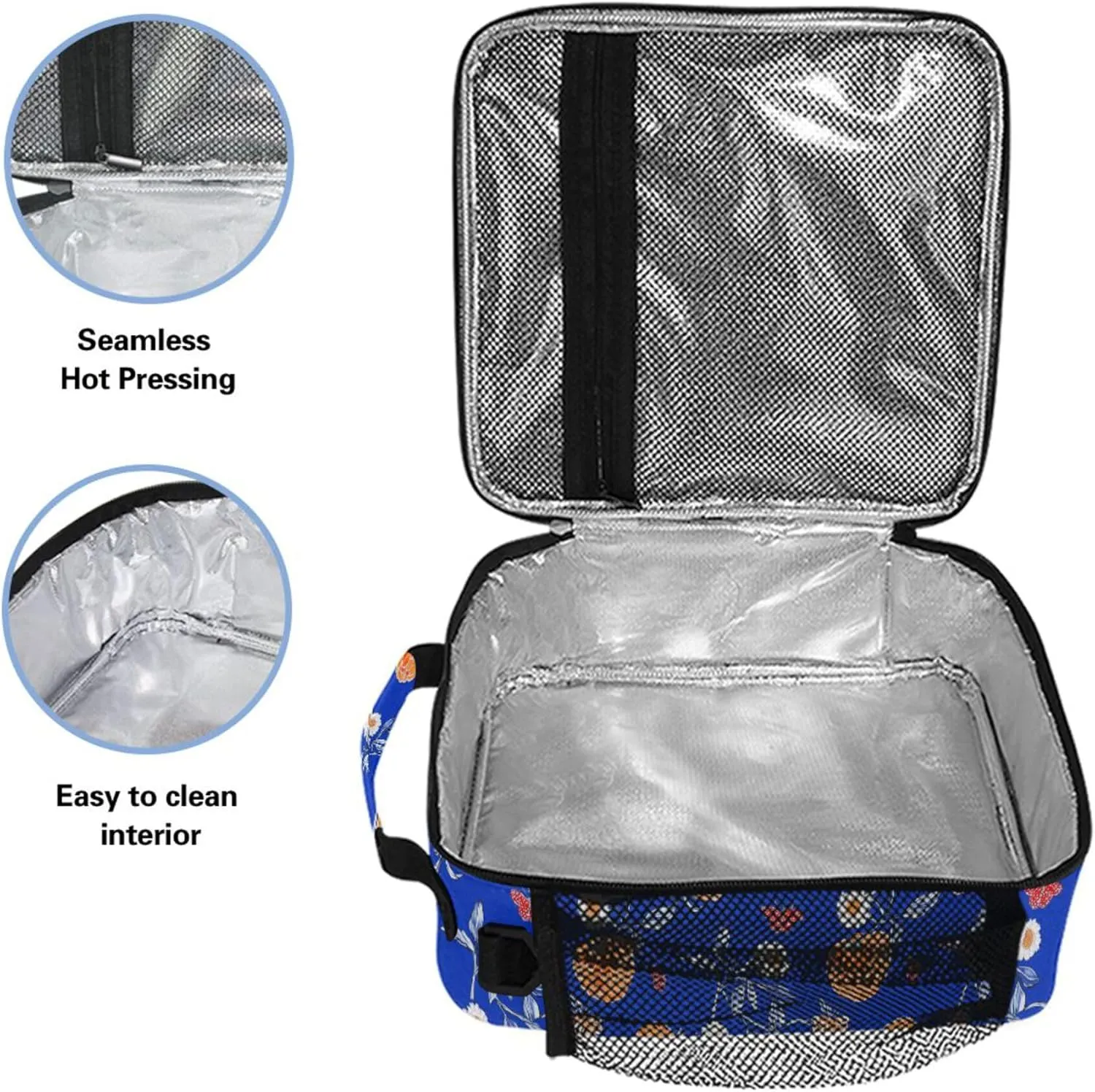 Lunch Cooler Bag Zip Pockets Lunch Box Kids with buckle for Kindergarten Fresh Salmonberry Fruit