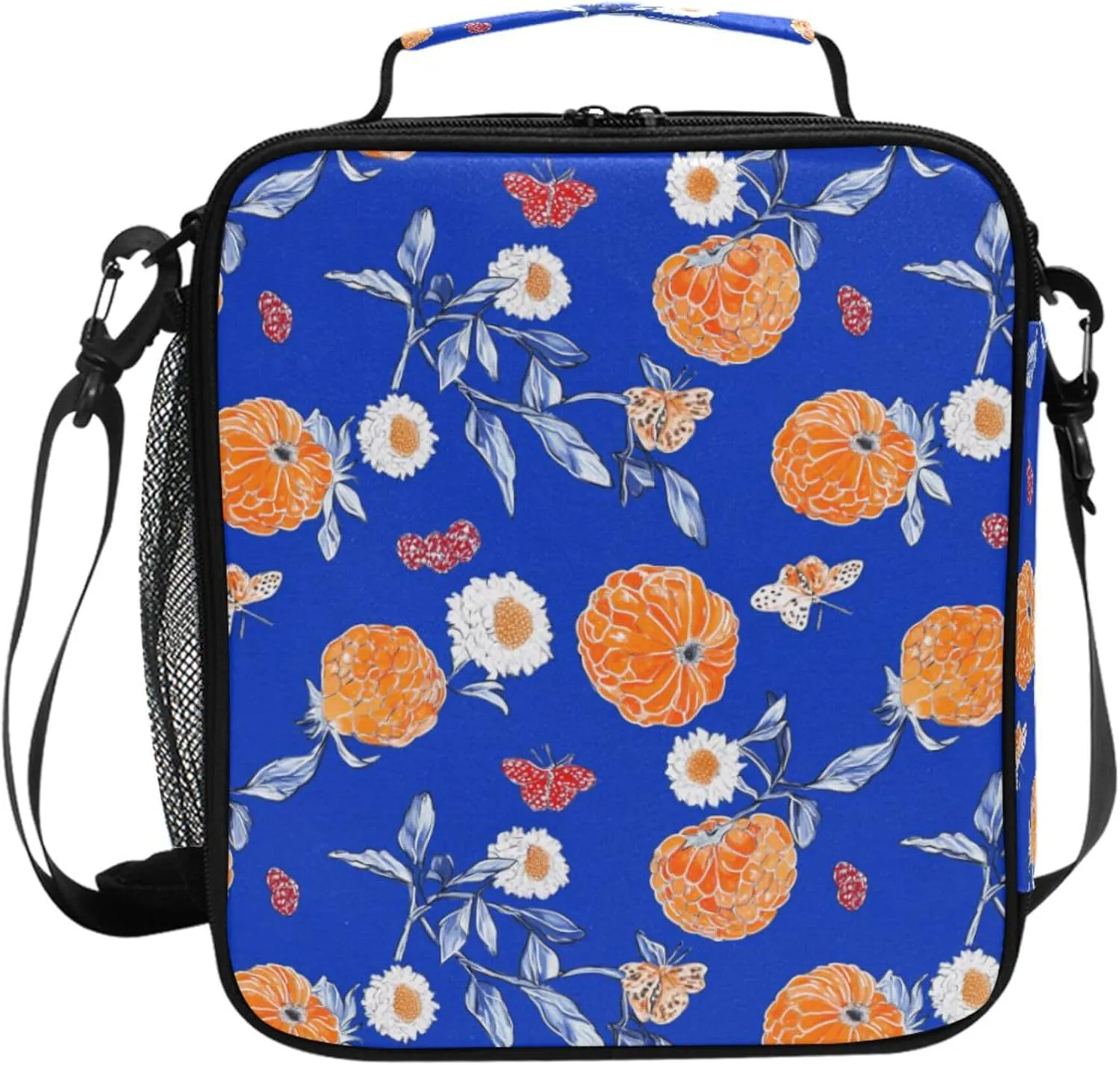 Lunch Cooler Bag Zip Pockets Lunch Box Kids with buckle for Kindergarten Fresh Salmonberry Fruit