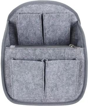 LUXJA Mini Backpack Organizer, Small Felt Organizer Insert for Backpack, Gray