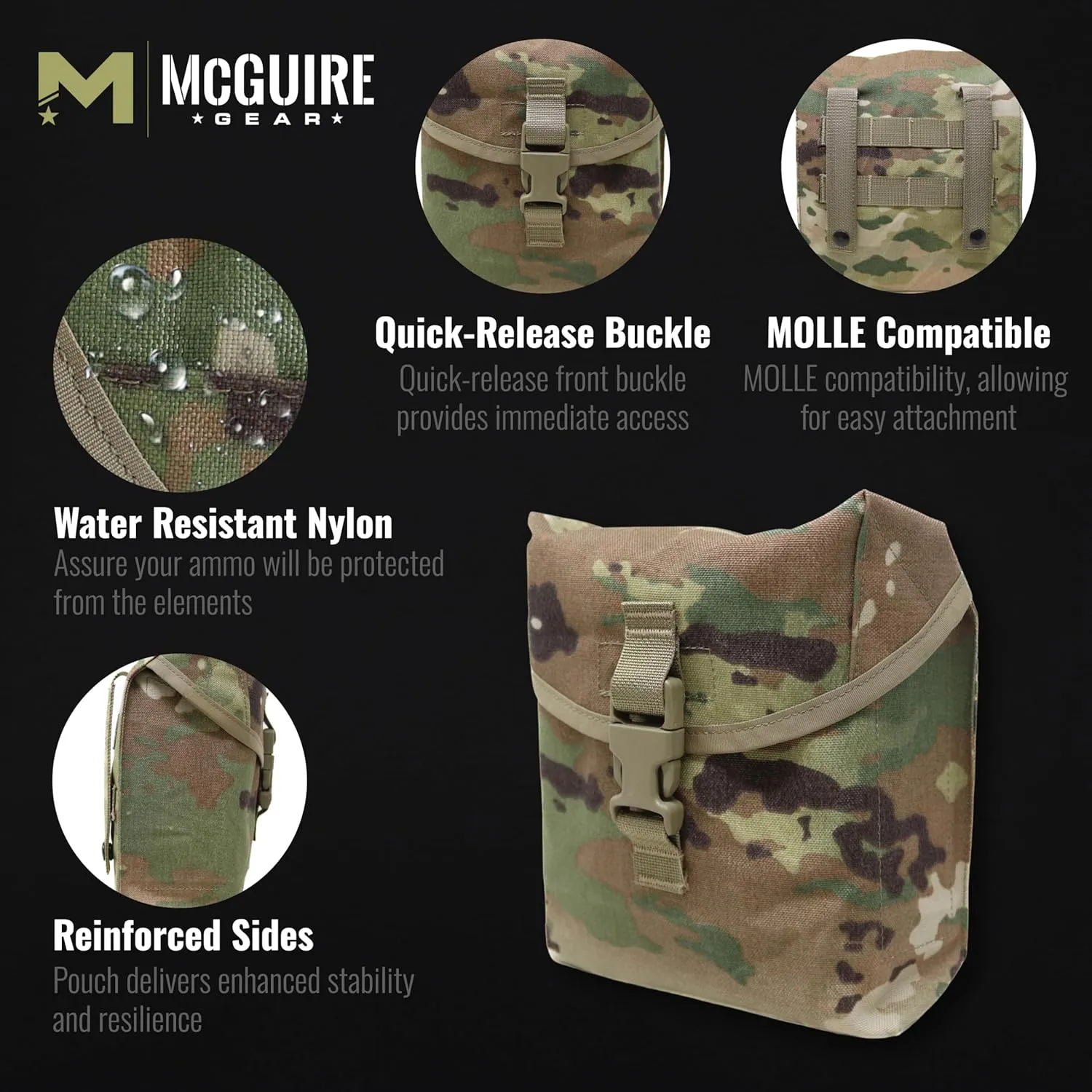 M McGuire Gear Mil-Spec US Saw Pouch, MOLLE Compatible Pouch - Made in USA