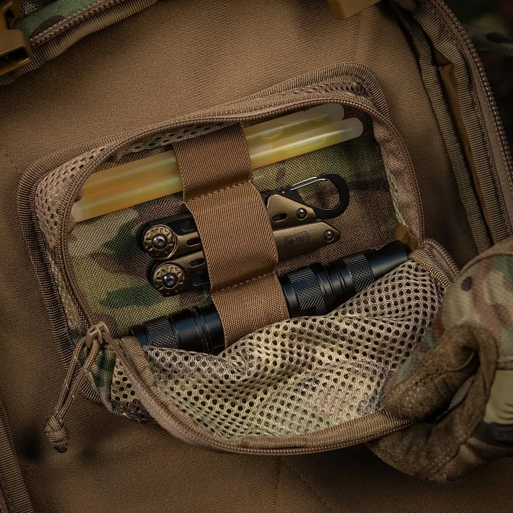 M-Tac Tactical Bag Insert Modular Organizer Utility Admin Pouch Hook Fasteners - Mesh Pocket