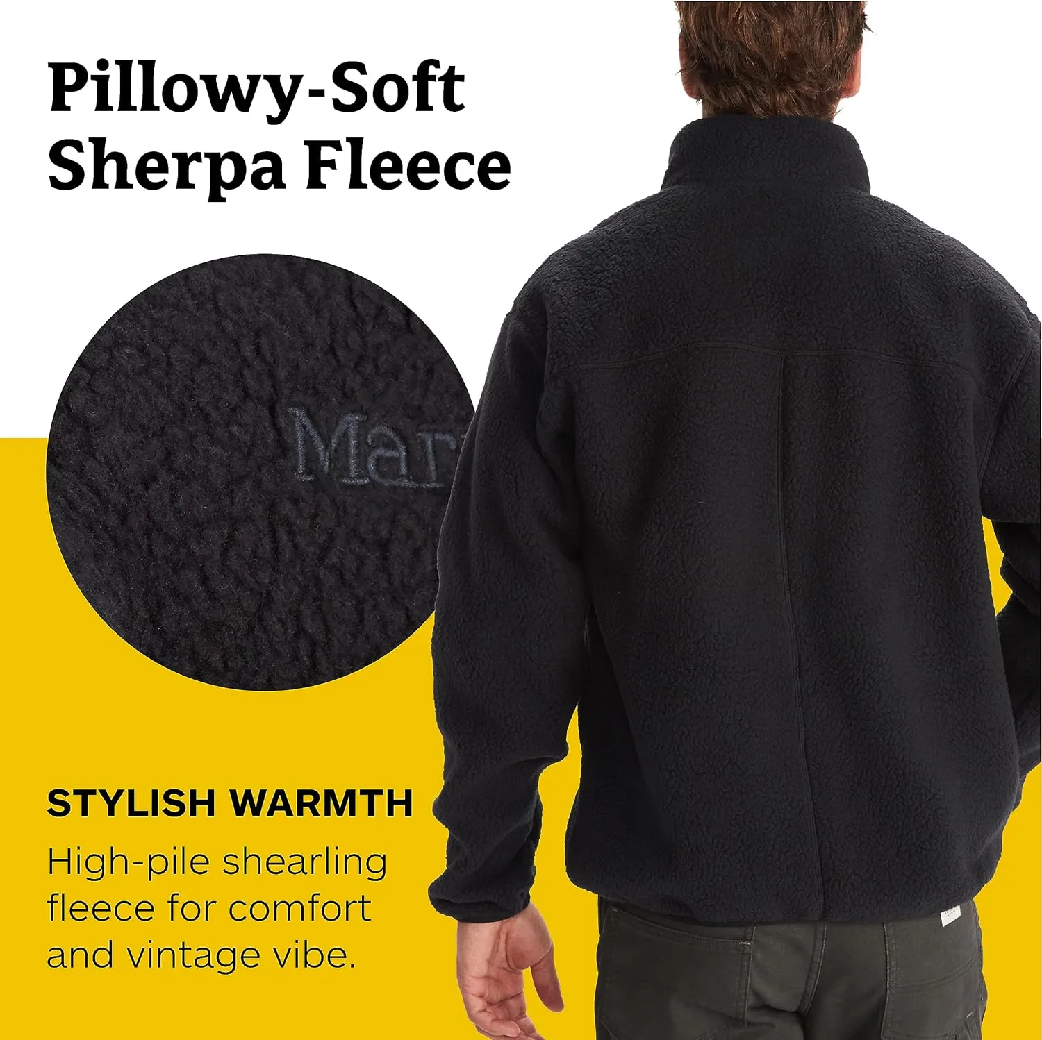 MARMOT Men's Aros 1/2 Zip Jacket - Sherpa Fleece with Retro Style