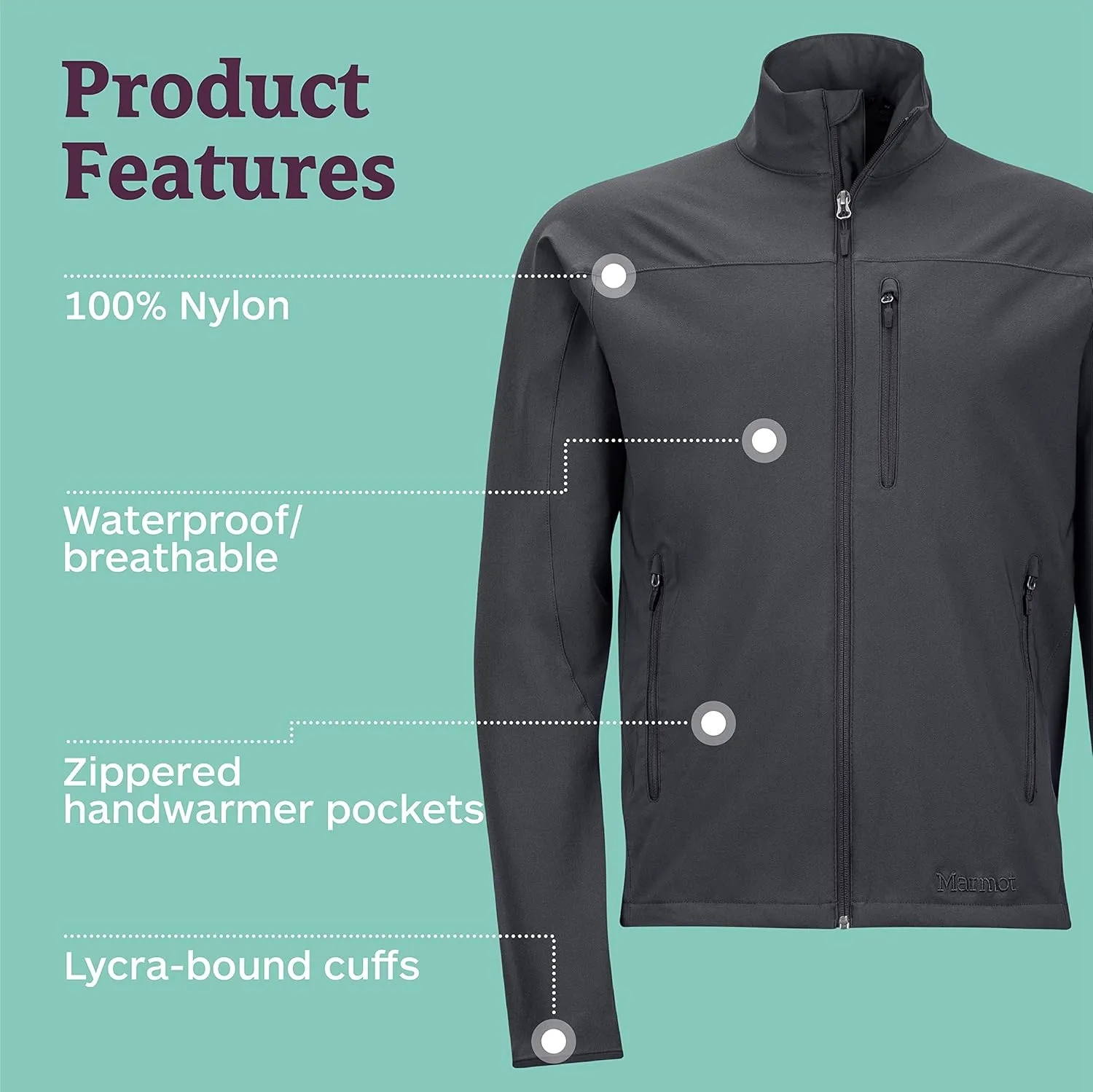 Marmot Men's Tempo Jacket - Breathable, Water-Resistant Softshell