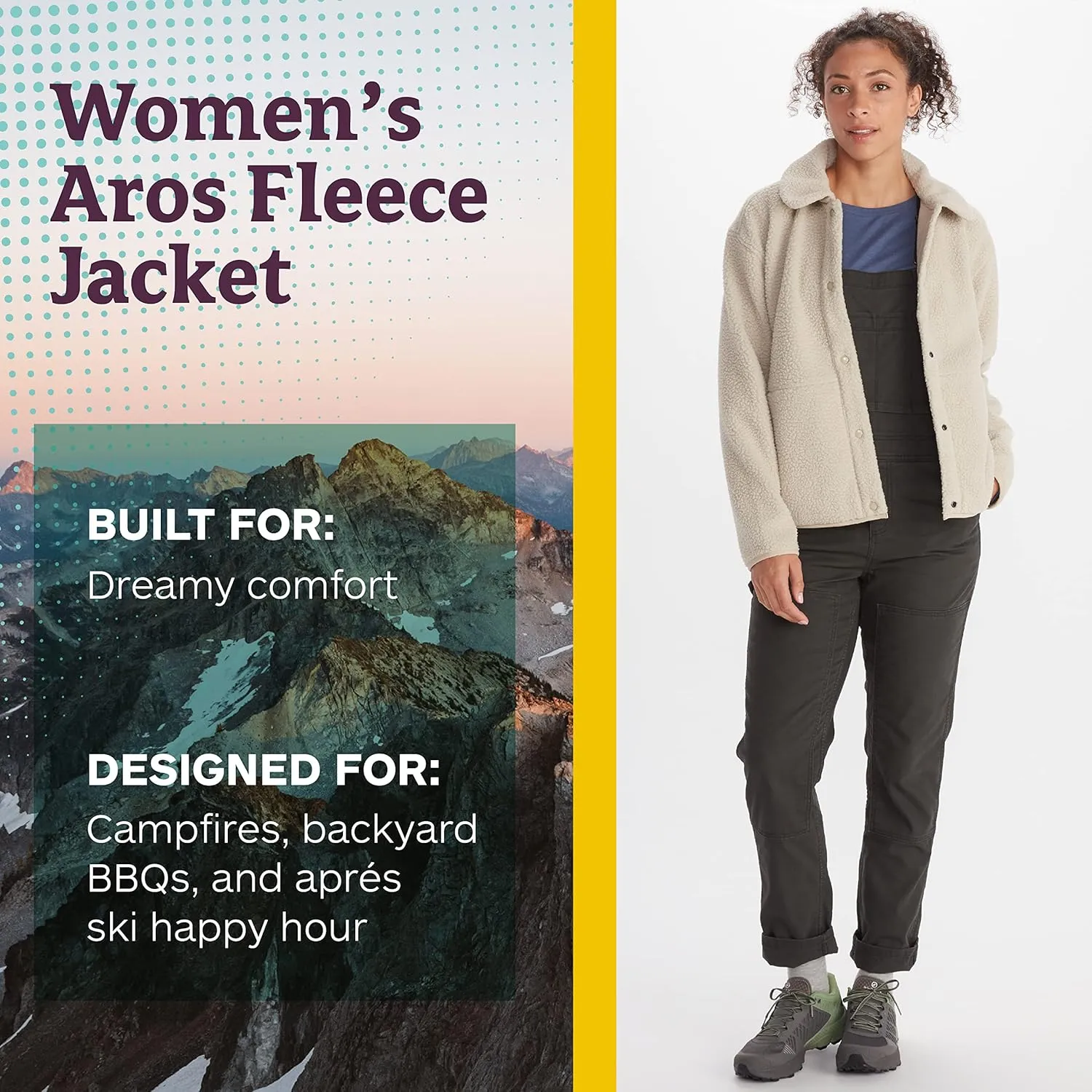 MARMOT Women's Aros Button-Up Jacket - Sherpa Fleece with Retro Style