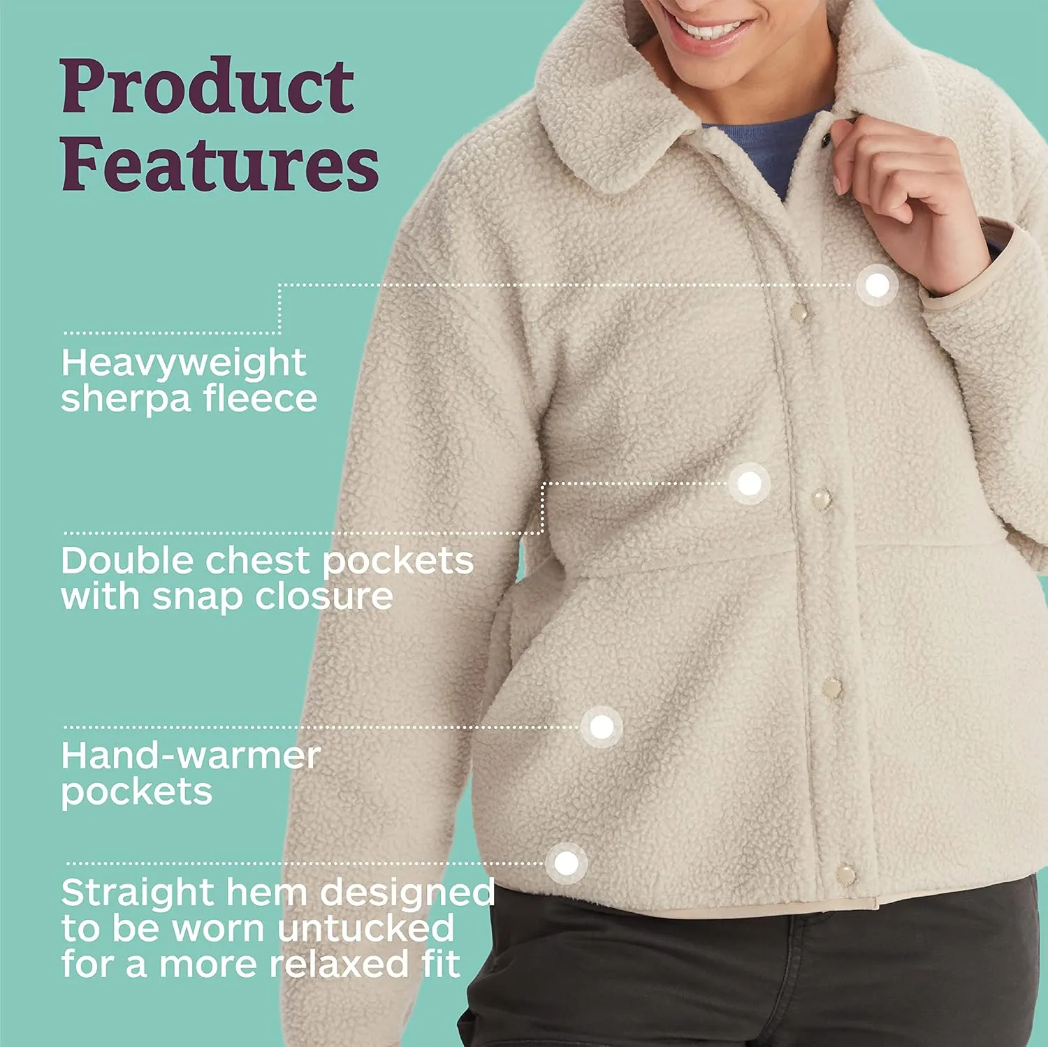 MARMOT Women's Aros Button-Up Jacket - Sherpa Fleece with Retro Style