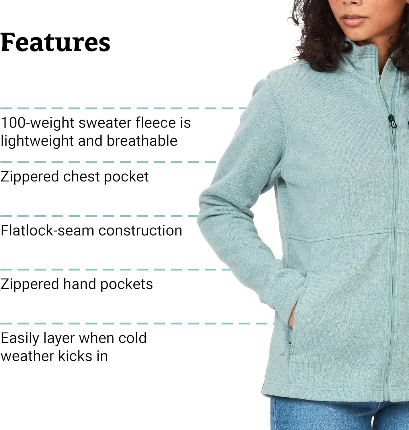 MARMOT Women's Drop Line Sweater Fleece Jacket