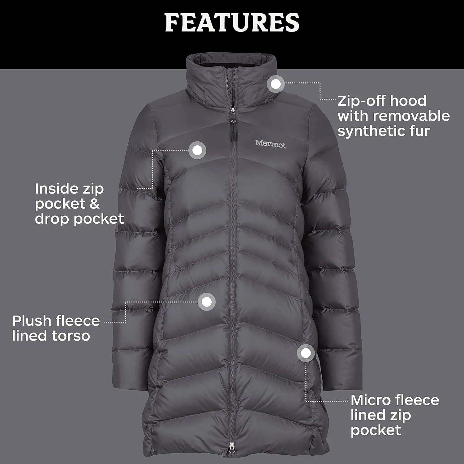 MARMOT Women's Montreal Mid-Thigh Length Down Puffer Coat