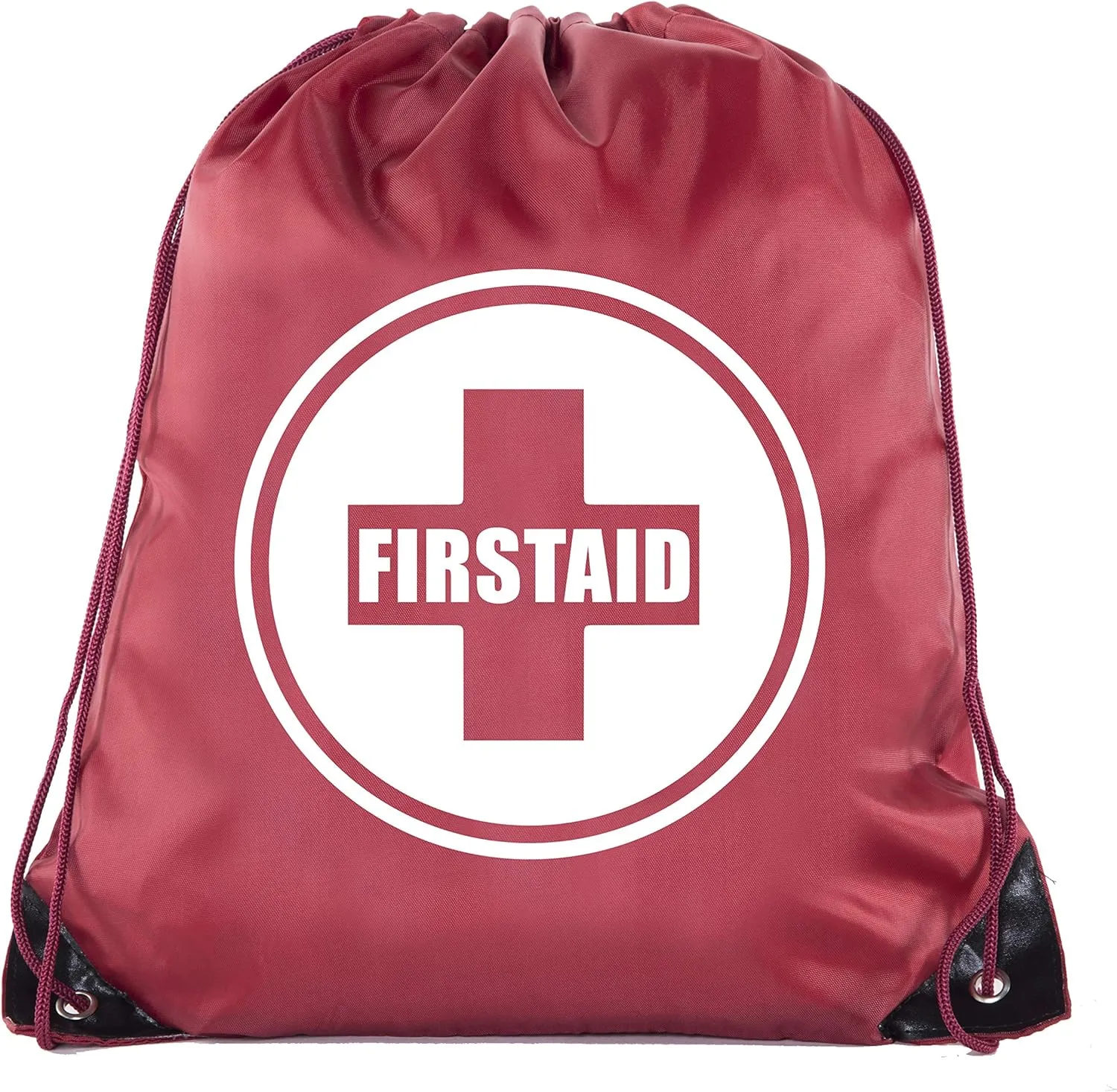 Mato & Hash First Aid Backpack Drawstring Medical Bag for Emergencies or Epi Pen & Medicine - 10PK Maroon CA2500FirstAid S1