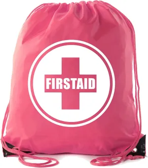 Mato & Hash First Aid Backpack Drawstring Medical Bag for Emergencies or Epi Pen & Medicine - 6PK Pink CA2500FirstAid S1