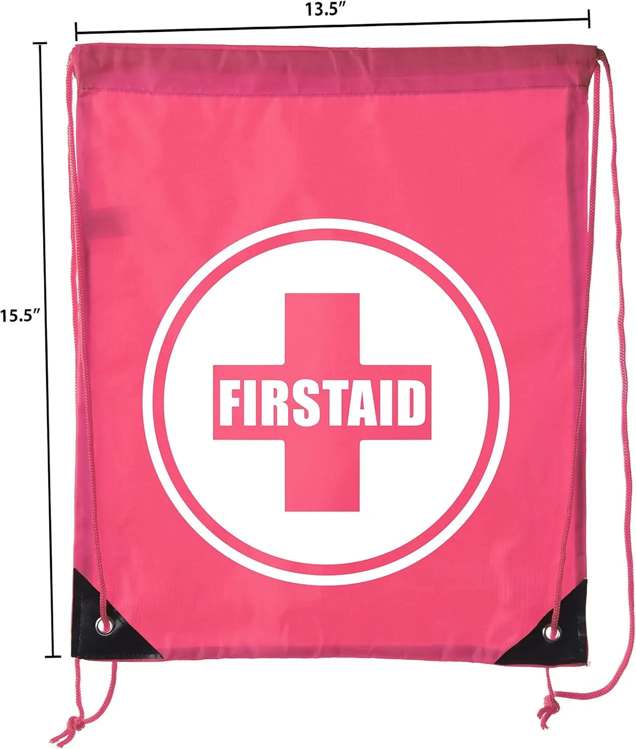 Mato & Hash First Aid Backpack Drawstring Medical Bag for Emergencies or Epi Pen & Medicine - 6PK Pink CA2500FirstAid S1