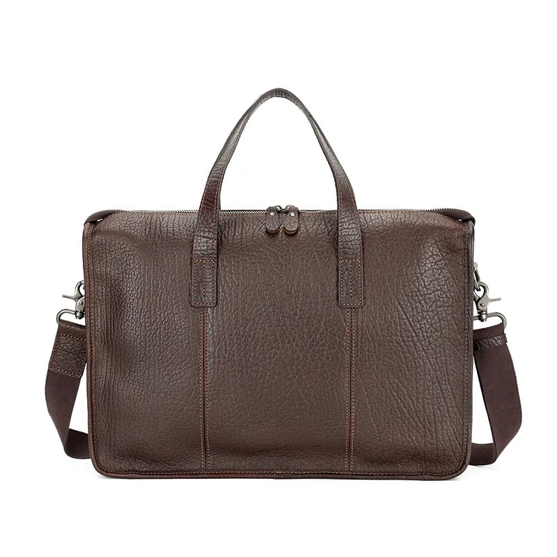 Men's Elegant Full Grain Leather Laptop Briefcase