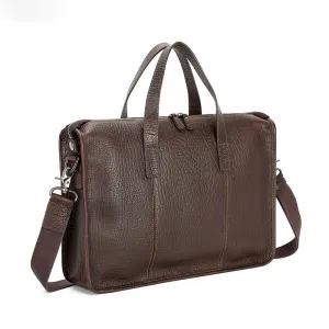 Men's Elegant Full Grain Leather Laptop Briefcase