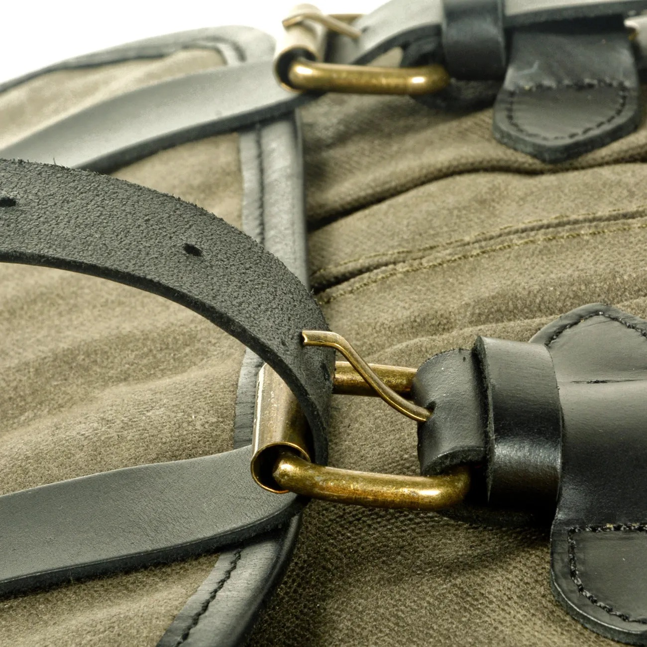 Men's Vintage Canvas and Leather Multi-Compartment Messenger Bag
